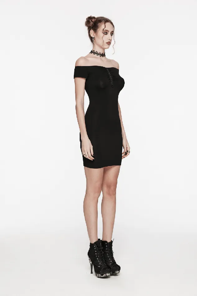 Anal EVEs SECRETS Sultry Lace Back OffShoulder Bodycon Dress for Women