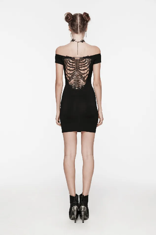Anal EVEs SECRETS Sultry Lace Back OffShoulder Bodycon Dress for Women