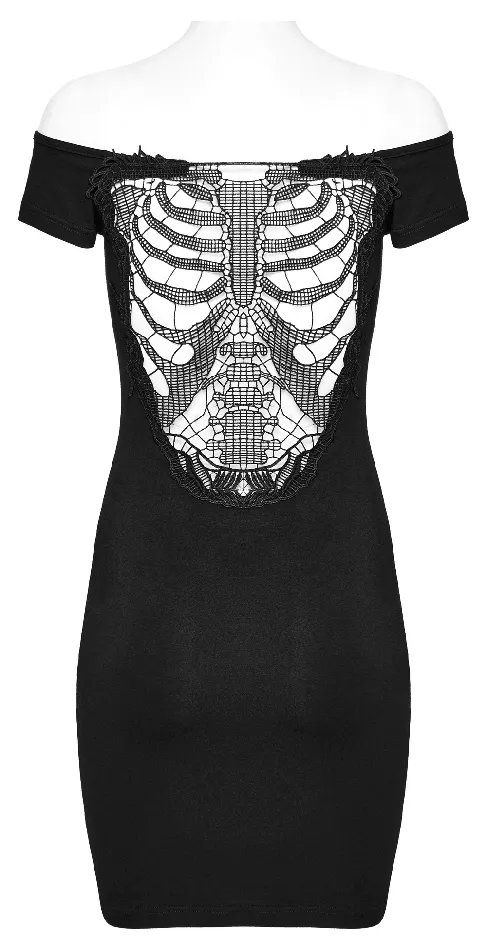 Anal EVEs SECRETS Sultry Lace Back OffShoulder Bodycon Dress for Women