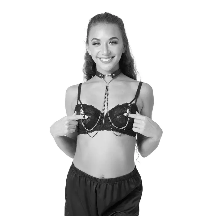 Female Sex Toys Sportsheets Amor Collar With Nipple Clamps Black Female Sex Toys Sportsheets Amor Collar With Nipple Clamps Black