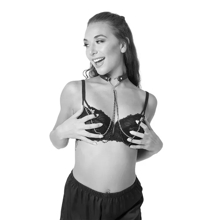 Female Sex Toys Sportsheets Amor Collar With Nipple Clamps Black Female Sex Toys Sportsheets Amor Collar With Nipple Clamps Black