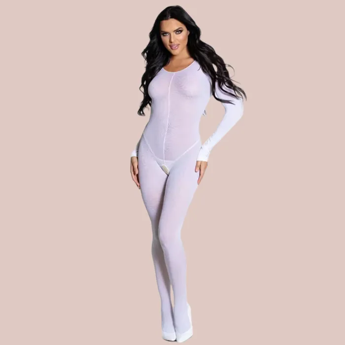 House of Chastity Female Sex Toys Nylon Body Stocking With Open Crotch