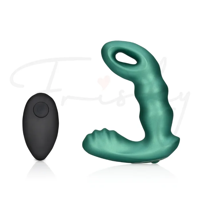 SHOTS Male Sex Toys SHOTS Beaded Vibrating Prostate Massager with Remote Control Metallic Green