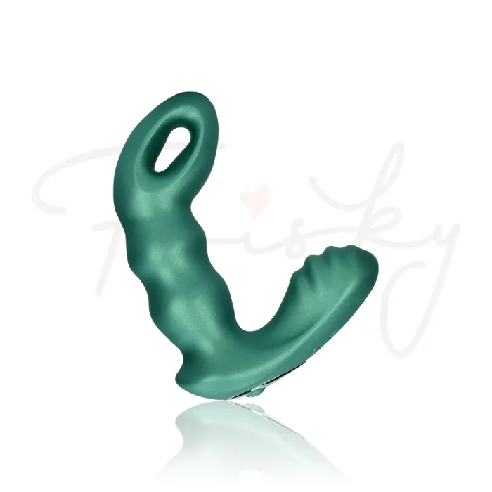 SHOTS Male Sex Toys SHOTS Beaded Vibrating Prostate Massager with Remote Control Metallic Green