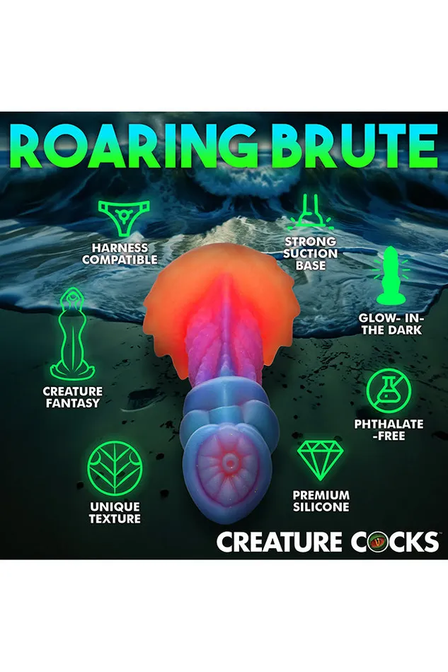 XR Brands Dildos XR Brands Creature Cocks Aqua Cock GlowintheDark Silicone Dildo Multicolour