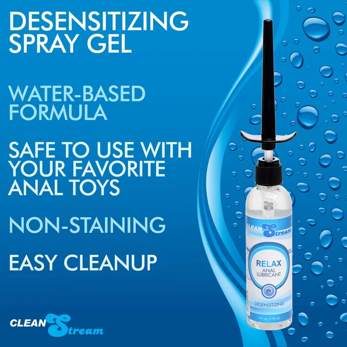 4oz CleanStream Relax Desensitizing Anal Lube with Injector Kit CleanStream Male Sex Toys