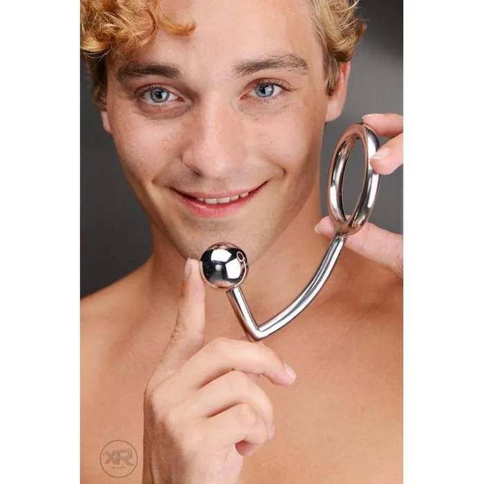 Master Series Male Sex Toys Stainless Steel Anal Intruder Cock Ring