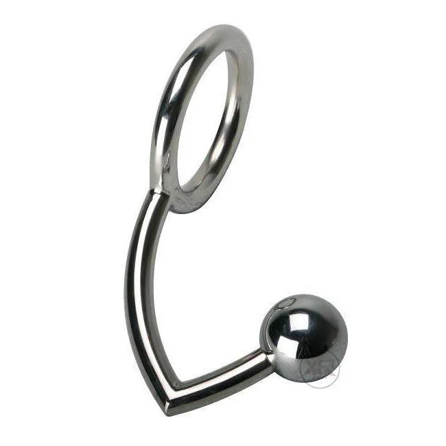Master Series Male Sex Toys Stainless Steel Anal Intruder Cock Ring