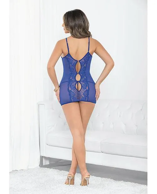 Keyhole Back Lace Mesh Chemise Indigo Escante INC Couples