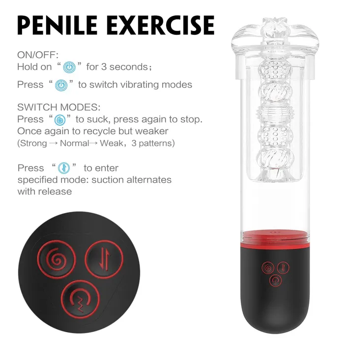 Male Sex Toys 9 Patterns 34 Suctions Transparent Male Masturbator Realistic Stimulation YOSPOSS
