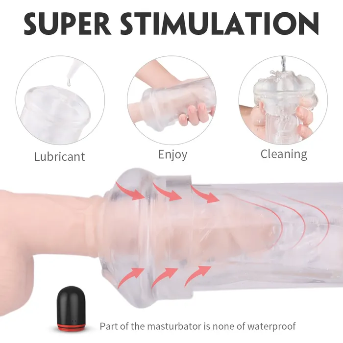 Male Sex Toys 9 Patterns 34 Suctions Transparent Male Masturbator Realistic Stimulation YOSPOSS