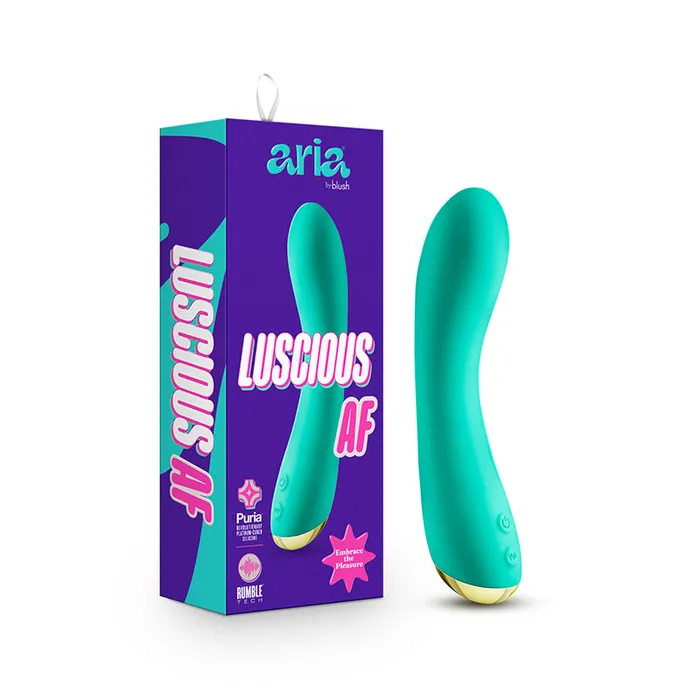 Aria Luscious AF Rechargeable Silicone GSpot Vibrator Teal Blush Female Sex Toys Aria Luscious AF Rechargeable Silicone GSpot Vibrator Teal Blush Female Sex Toys