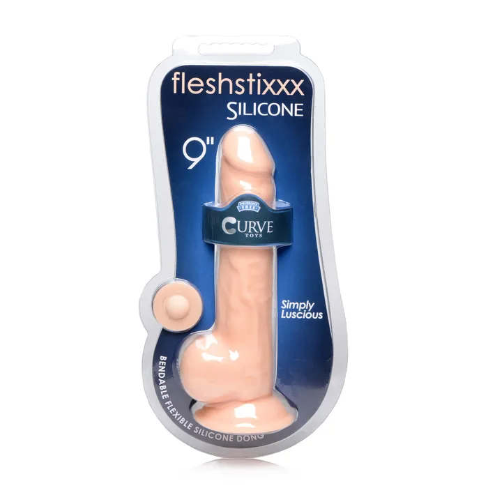 FleshStixxx Dildos Fleshstixxx 9 Inch Silicone Dildo with Balls Light
